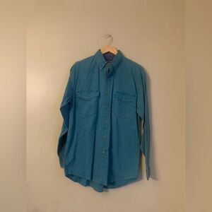 True Vintage American Eagle Button Down Shirt  Med green 80s 90’s New old stock